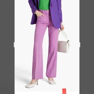 Victoria Beckham Lilac wool-twill straight leg pants